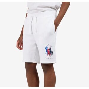 ✅NWT Polo Ralph Lauren Men's Triple Pony Fleece Shorts White Size L MSRP $110